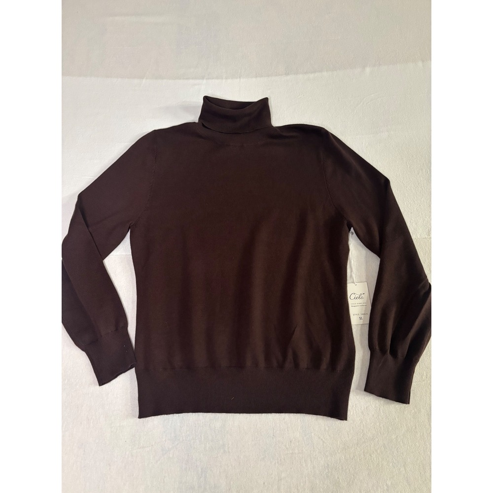 Cielo Jeans USA Womens Brown Turtleneck Sweater  XL NWT